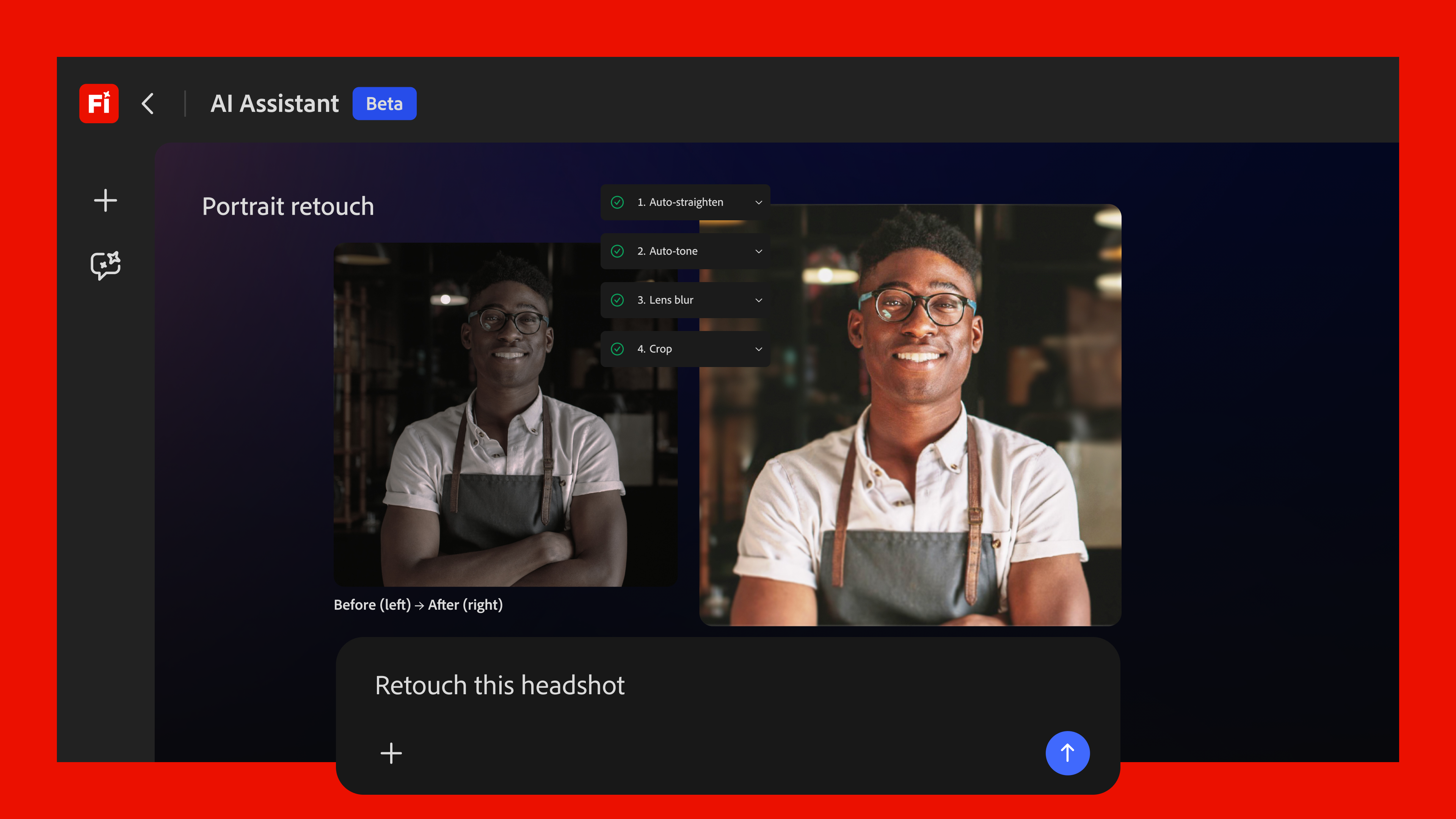 Adobe Firefly AI Assistant — Creative Agent interface spanning Photoshop, Premiere Pro and Creative Cloud apps