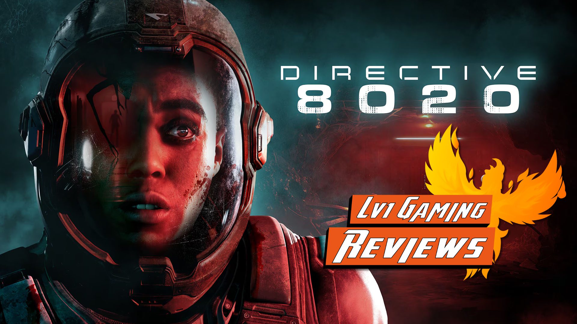 Directive 8020 key art showing the crew of the Cassiopeia in a dark sci-fi corridor