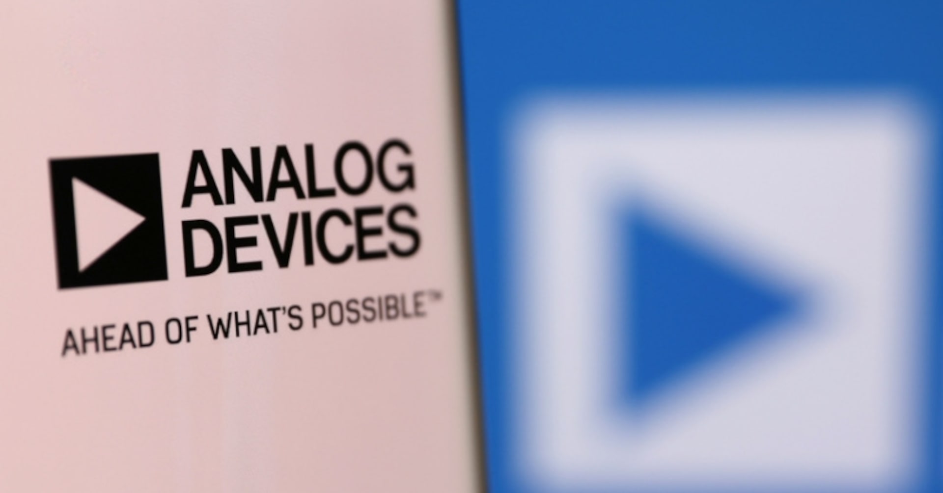 Analog Devices logo on a smartphone illustration