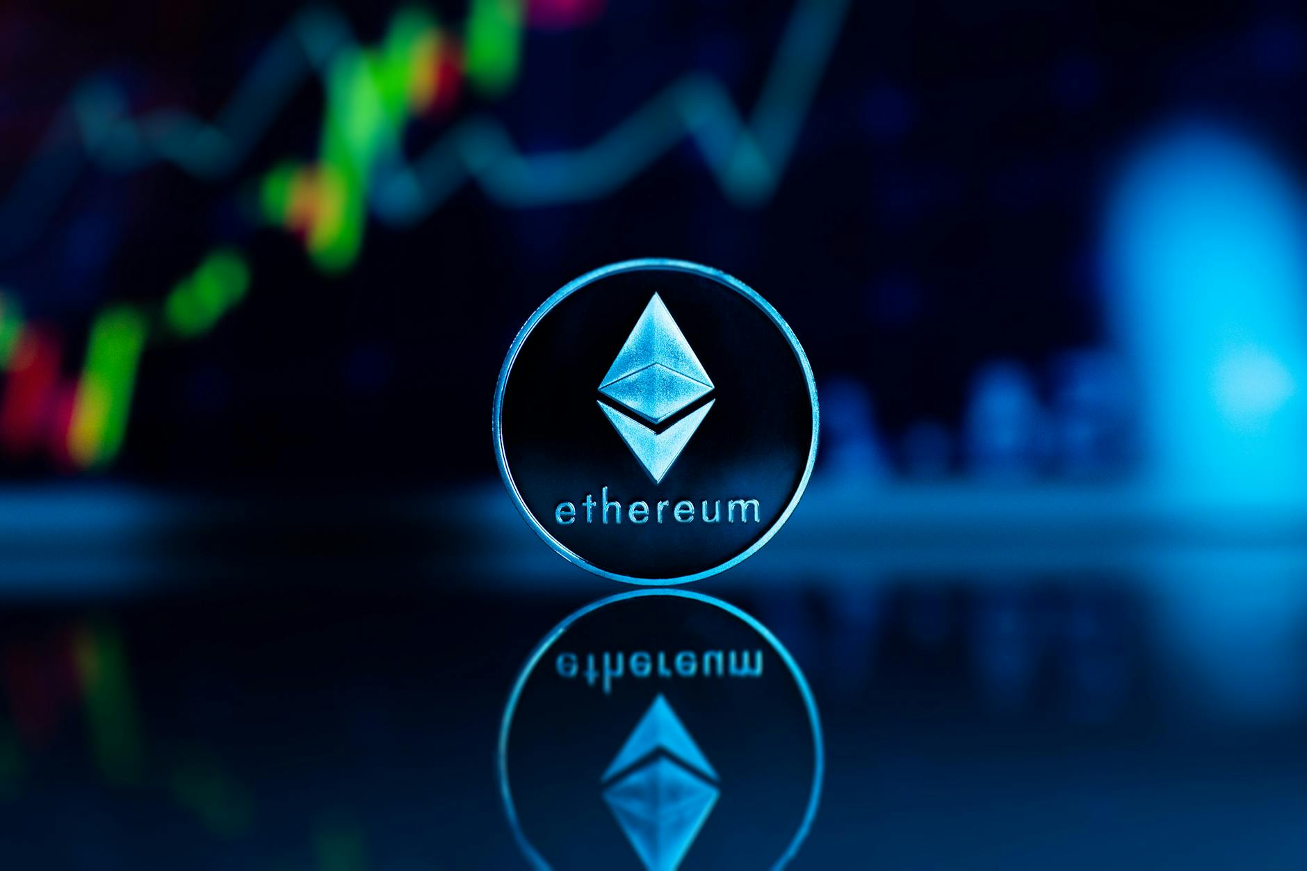 Ethereum and blockchain concept imagery