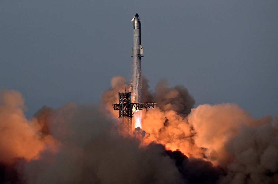 SpaceX Super Heavy booster carrying Starship lifts off from Starbase, Texas
