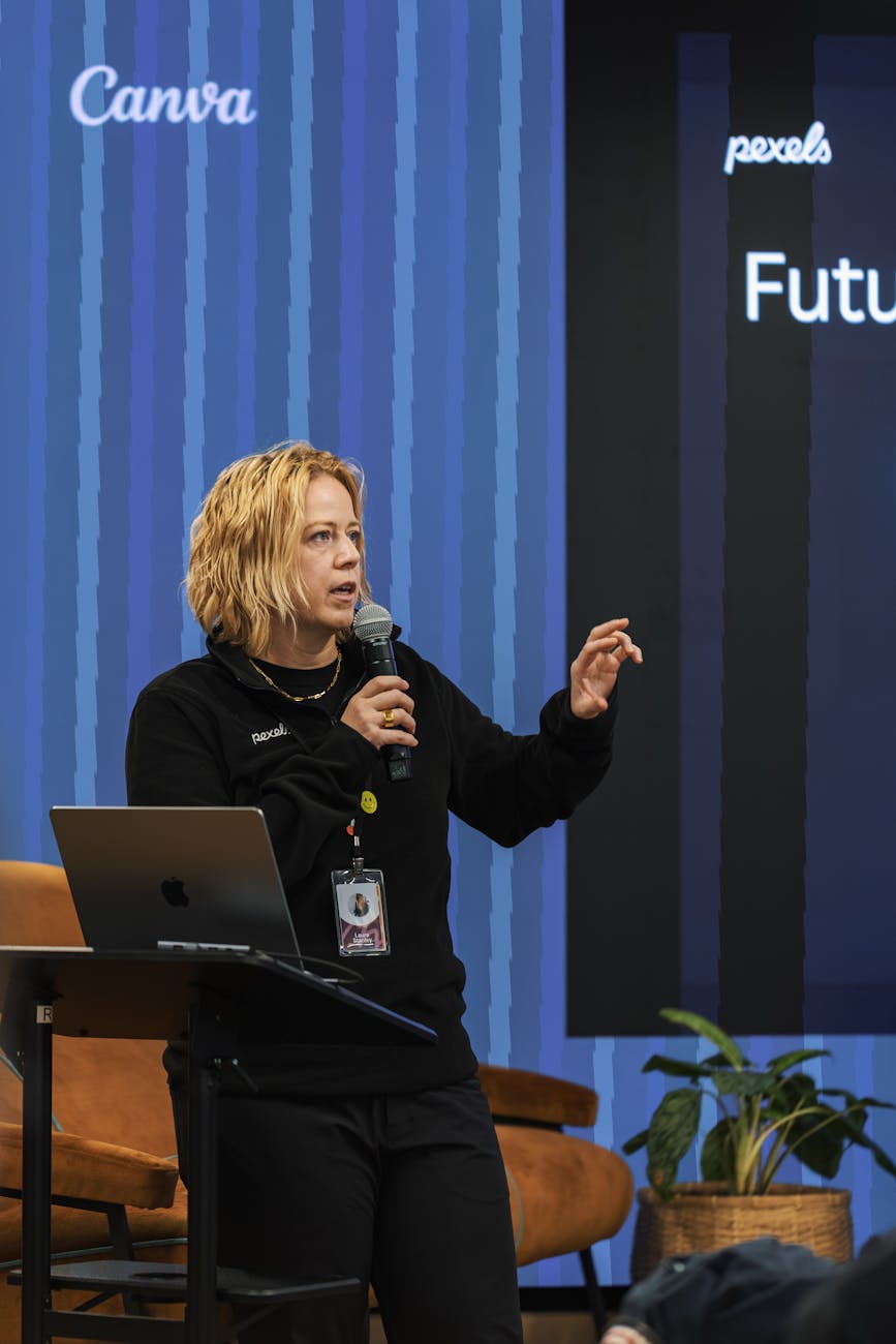 Google I/O 2026 keynote stage with AI-themed visuals