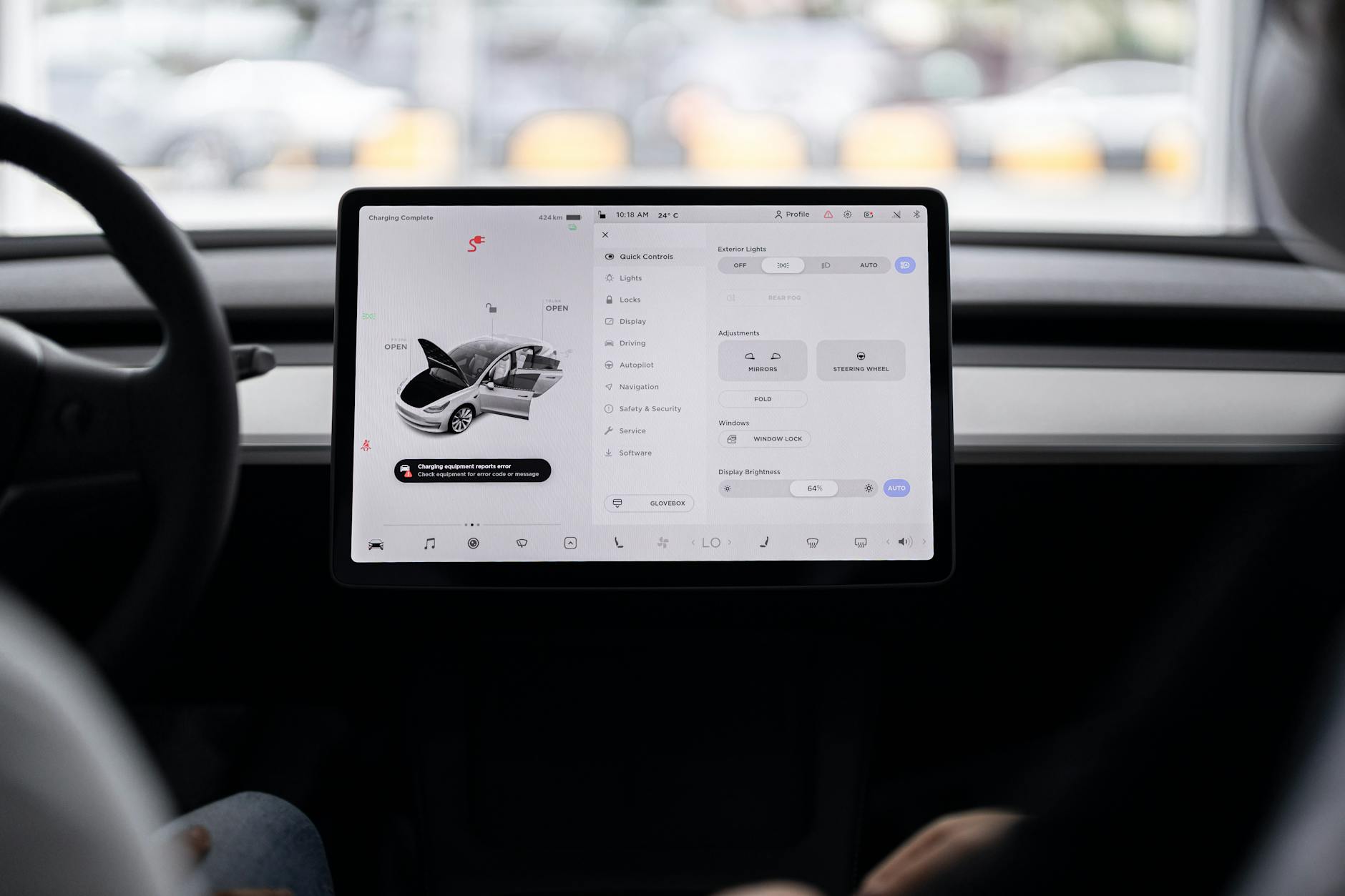 Connected-car dashboard interface inside a vehicle