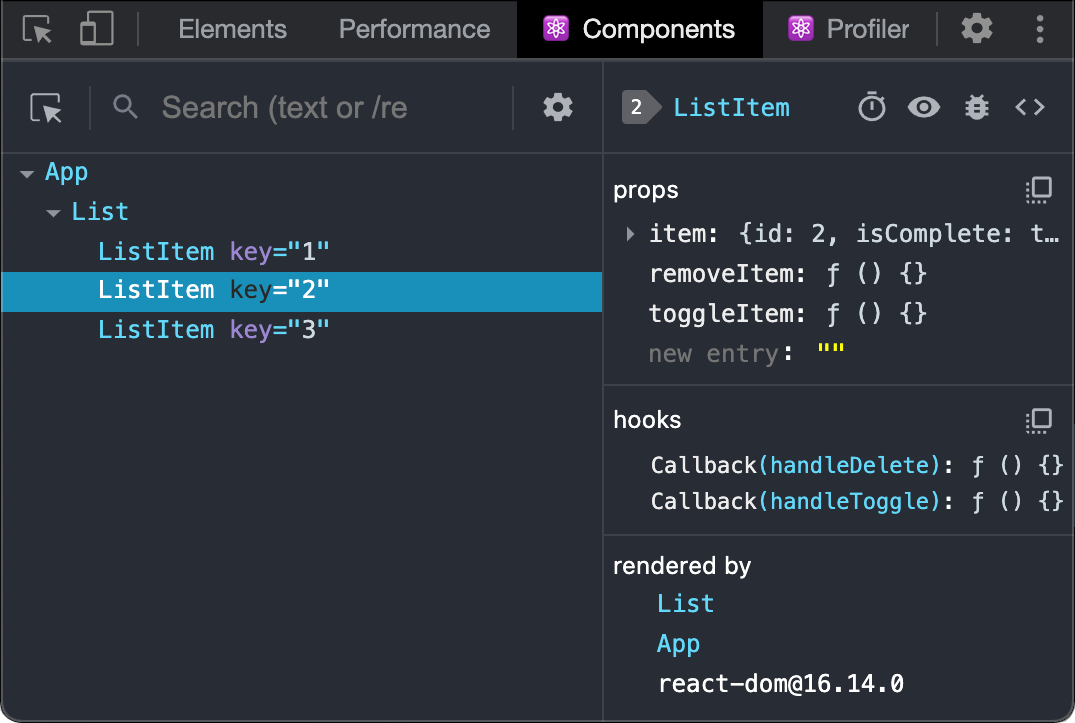 React Developer Tools setup screen for a browser-based React debugging workflow