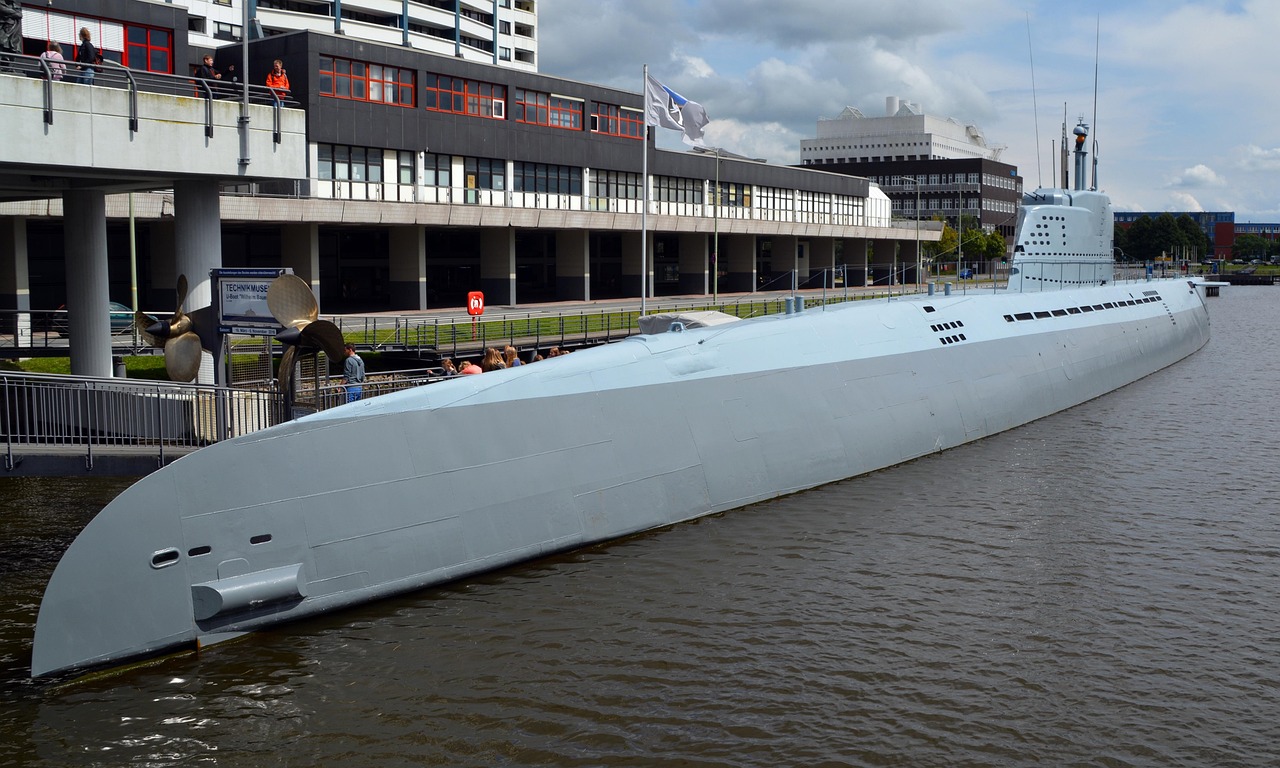 Submarine under water representing AUKUS autonomous underwater vehicle work
