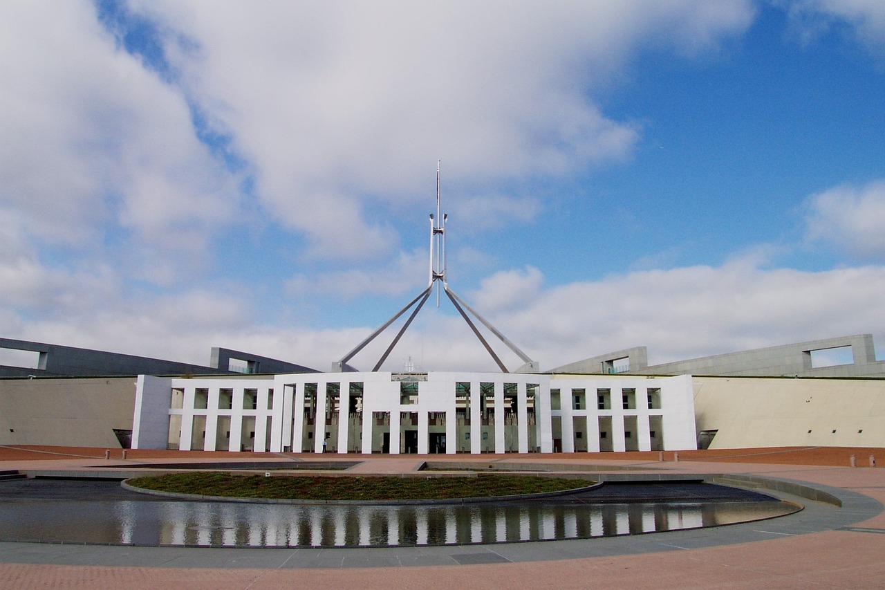 Parliament House in Canberra, where Australia’s AI copyright dispute moved into open political conflict.