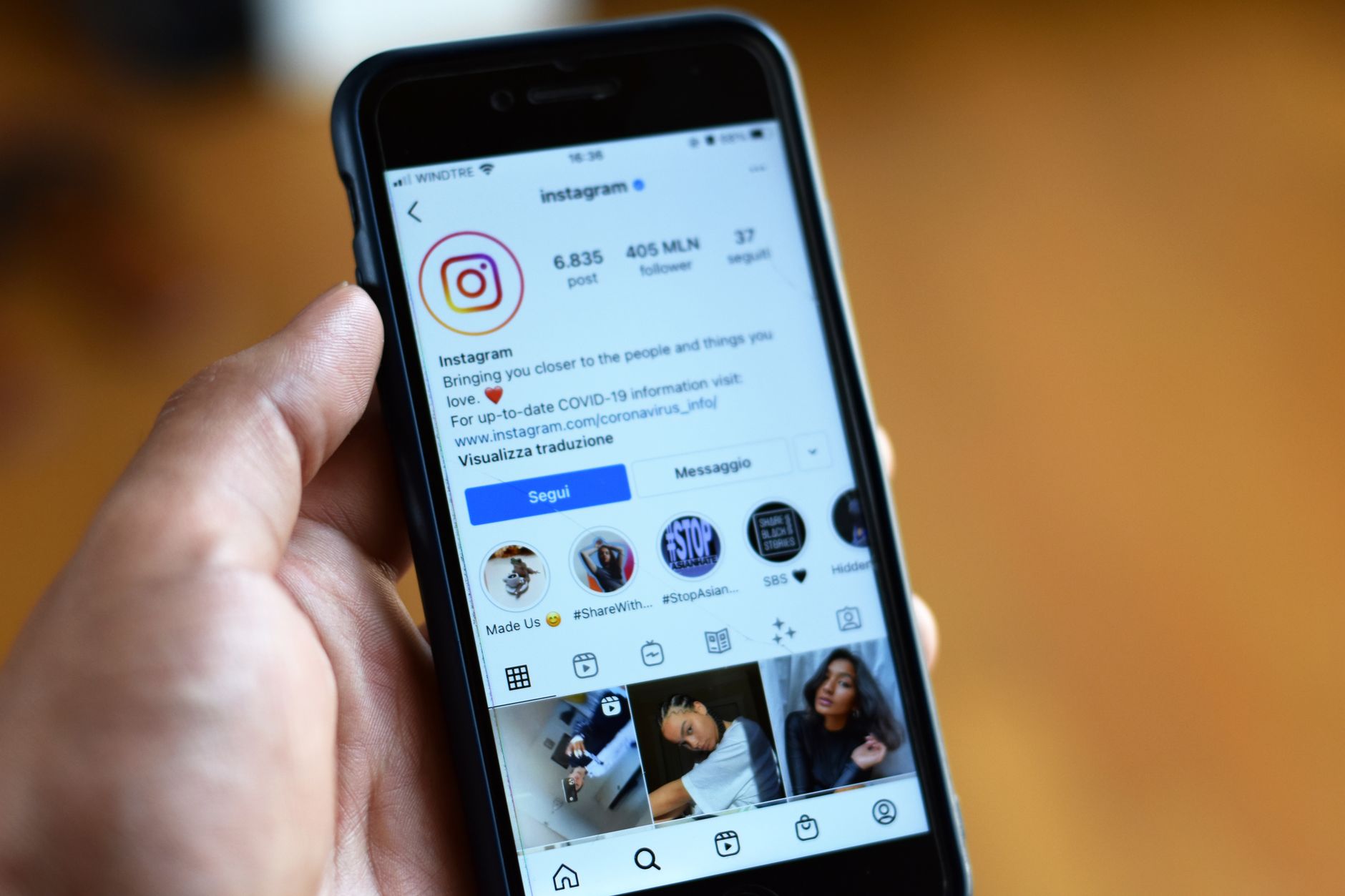 Close-up of a smartphone displaying an Instagram profile screen, representing the consent settings at the centre of Meta’s Muse Image backlash.